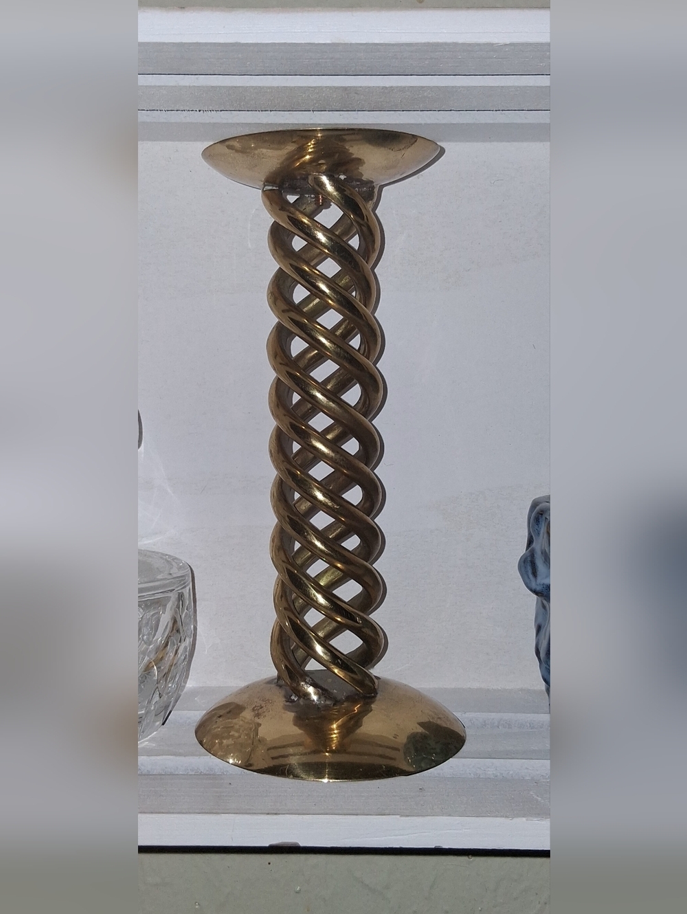 Spiral Twist Gold Candle Holder - Decorative Metal Accent